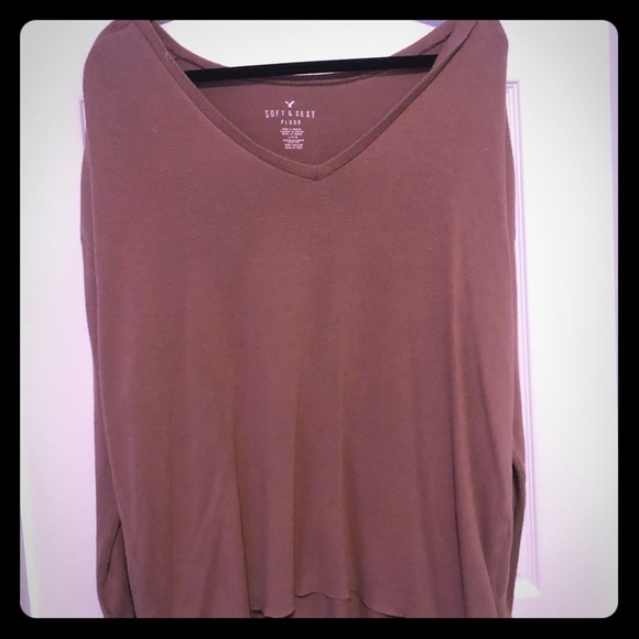 Dusty Rose/mauve soft & sexy long sleeved top - Picture 1 of 3